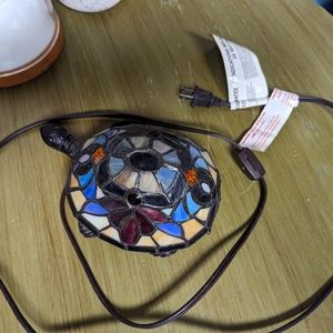 Stained glass vintage Tiffany style turtle lamp